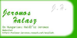 jeromos halasz business card